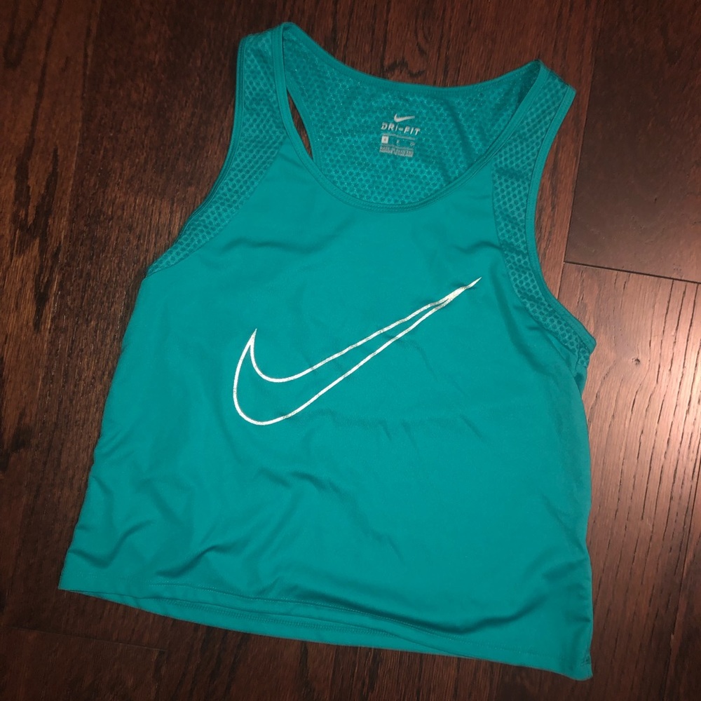 Nike Dri Fit Tee Size S Teal Silver